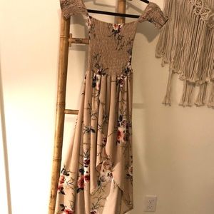 Off-the-shoulder floral dress